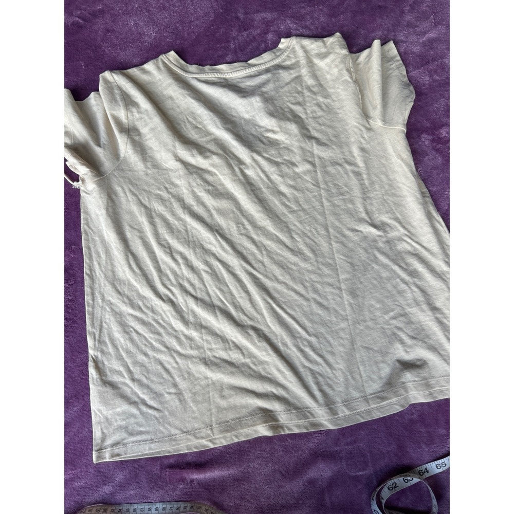 ana A New Approach Womens XXL Beige V-Neck Slub Knit Short Sleeve T-Shirt NWT - Picture 5 of 5